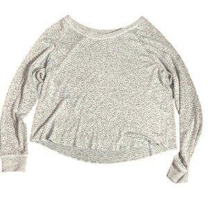 Live Love Dream Womens Heathered Green Gray Long Sleeve Pullover Sweater Top S